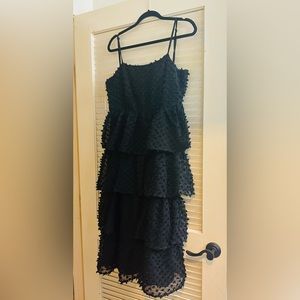 Black semi formal cotton dress